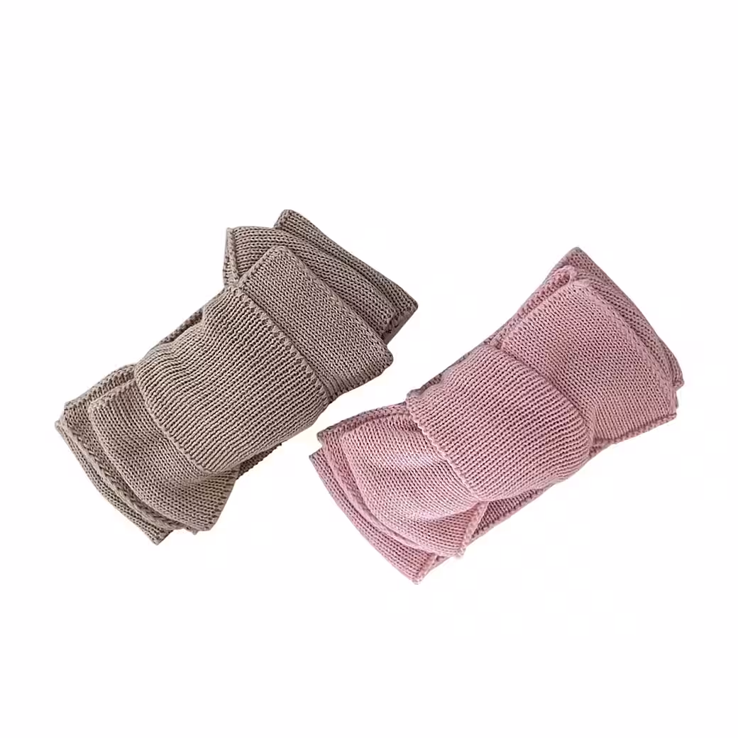 First hat hairband baby with bow from 0-6 months made of organic cotton in pink - Image 2