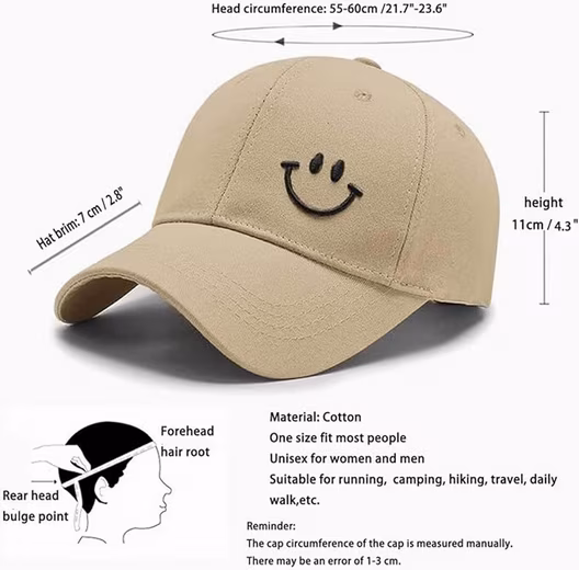 Baseball Cap Unisex Adjustable Baseball Cap, Cotton, Sun Protection - Image 5