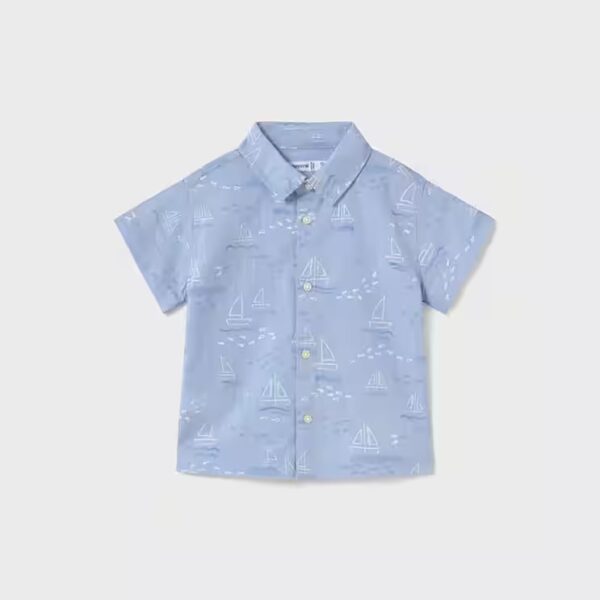 Short-sleeved patterned baby shirt (111275)