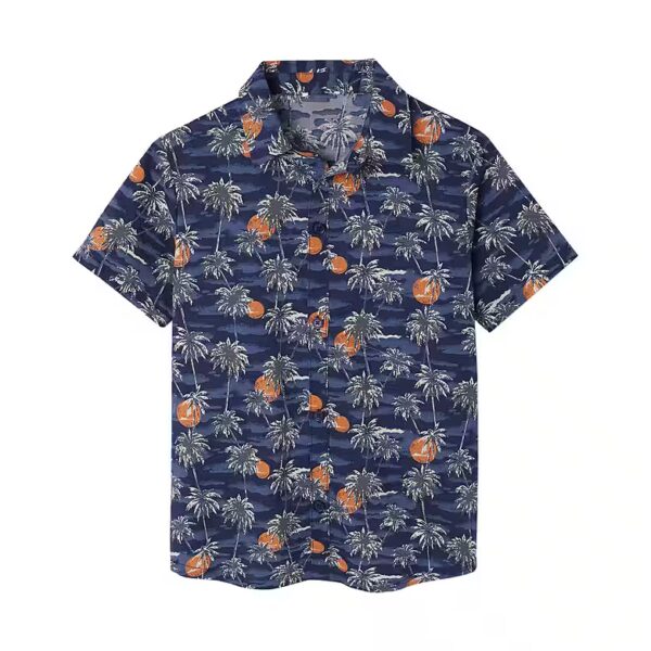 Short-sleeved shirt, short-sleeved boys' shirt with palm print