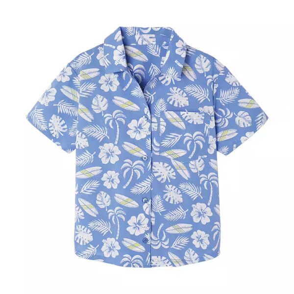 Short-sleeved shirt for boys with Hawaiian pattern