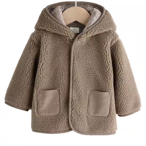 Hooded plush jacket Baby Borg jacket with hood