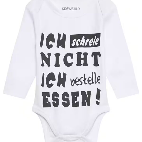 Long-sleeved bodysuit I don't scream, I order food