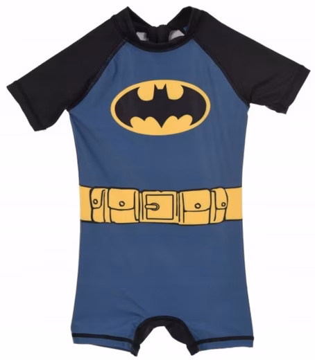 Swimsuit Batman Kids Swimsuit Blue Black, Short Sleeve, UV Protection