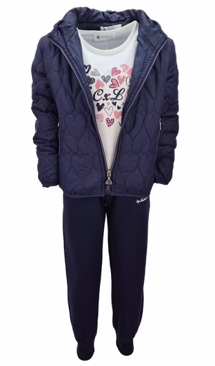 Sweatshirt leisure set with jacket, quilted jacket, long-sleeved shirt + jogging pants, MF158