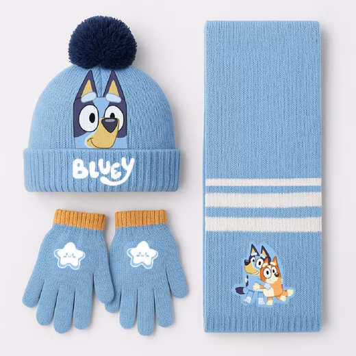 Hat & Scarf Bluey Kids 3 Piece Hat & Scarf & Gloves Set
