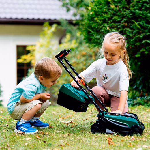 Bosch mini Rotak II children's lawnmower with sounds and light; Made in Germany