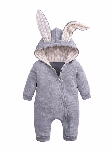 Romper Unisex Baby Long Sleeve Bodysuit with Hood Warm Jumpsuit Baby Clothes