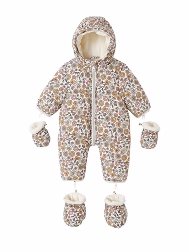 Jumpsuit Baby Winter jumpsuit with fleece lining, floral