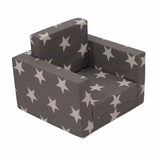 Children's Armchair LUCA, Grey, White, Cotton, Polyester