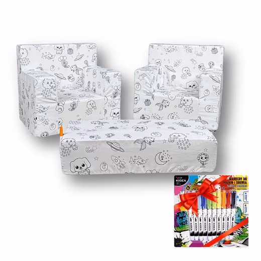Children's armchair Children's set Painting fun Creative furniture ensemble for coloring Free pens