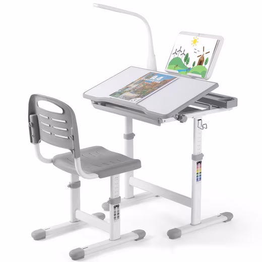 Kids Desk,Student Desk with Lamp,Height Adjustable