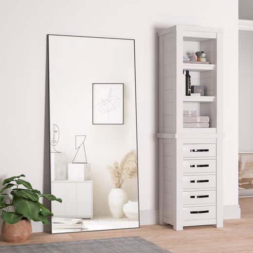Full length mirror 165x60cm, standing mirror, large floor mirror, with aluminum frame