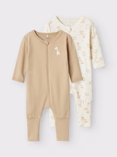 Sleepsuit NBNNIGHTSUIT 2P ZIP FF JET GIRAFFE NOOS