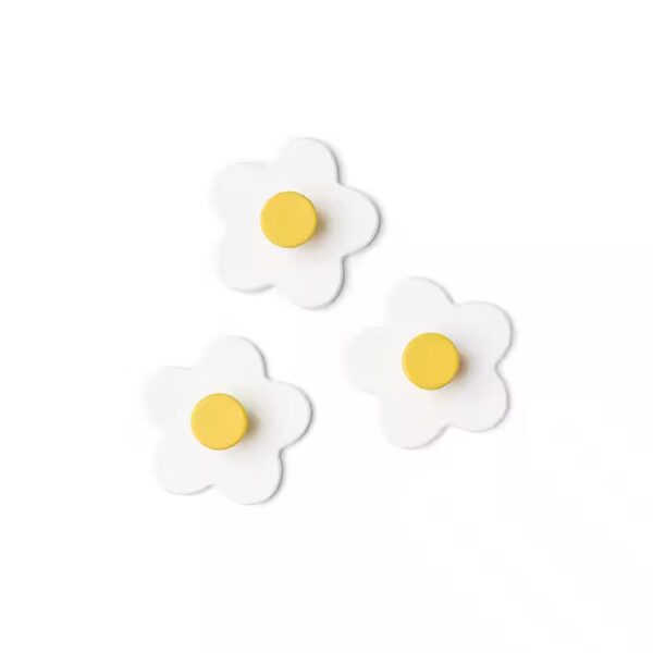 Coat Hook Set 3-Pack Flower White 9.5 x 9.5 x 3cm