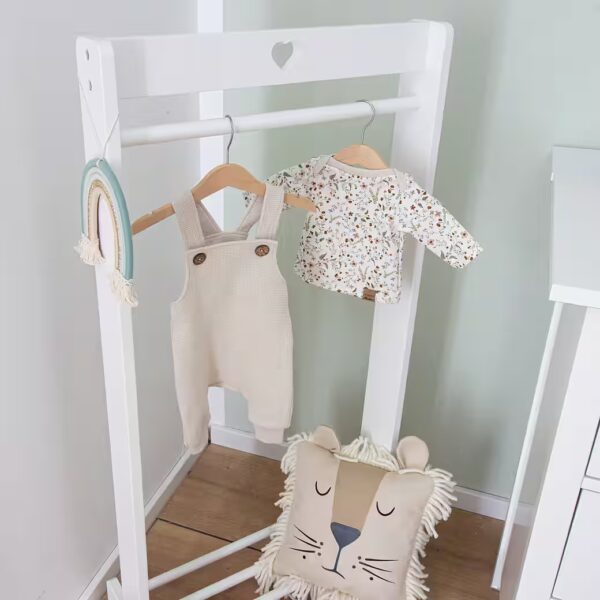 Clothes rail Svetje (60x30x120cm) with shoe rack, in white