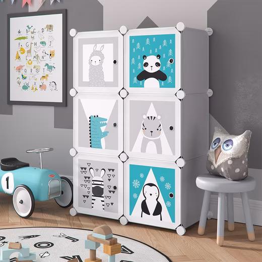 Bookcase Andy, Grey, 74 x 110 cm 6 compartments (Panda)