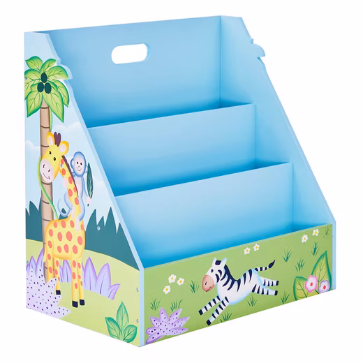 Bookcase Children's Bookcase Sunny Safari Hand Painted Blue