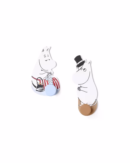 Coat Hook Coat Hook Set of 2 Moomin 14x3x8.5 and 16.5x3x10cm made of wood