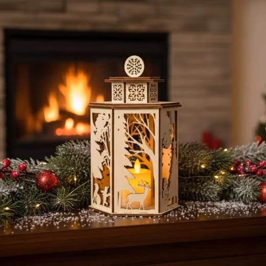 3D Puzzle MagicWooden Christmas Lantern Wooden Craft Kit 3D Puzzle