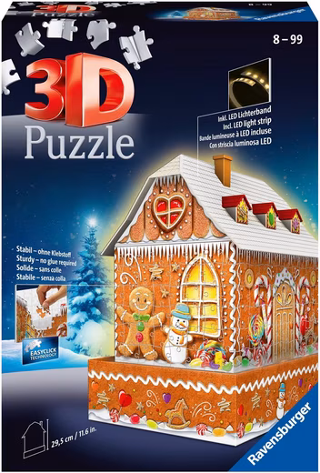 3D Puzzle Gingerbread House at Night