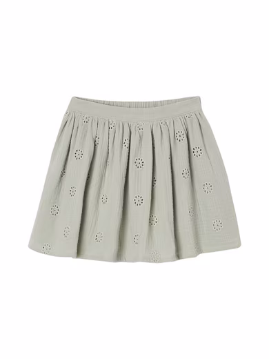 Mini skirt for girls, muslin skirt with eyelet embroidery Eyelet embroidery