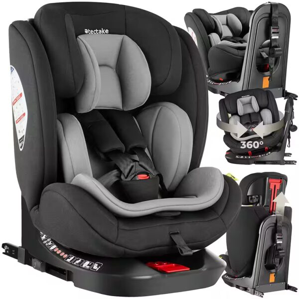 Car child seat, swivel car seat (Class 0 / 1 / II / III (up to 36 kg), Suitable from birth, for body heights from 40 cm to 150 cm)