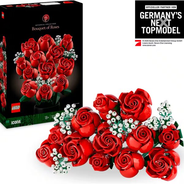 Bouquet of Roses (10328), Lego Botanicals Construction Bricks (822 pcs), Made in Europe