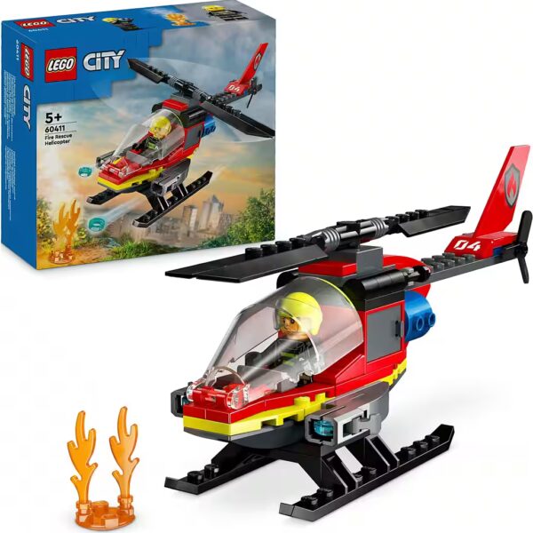Firefighting helicopter (60411), LEGO City construction bricks (85 pcs), Made in Europe
