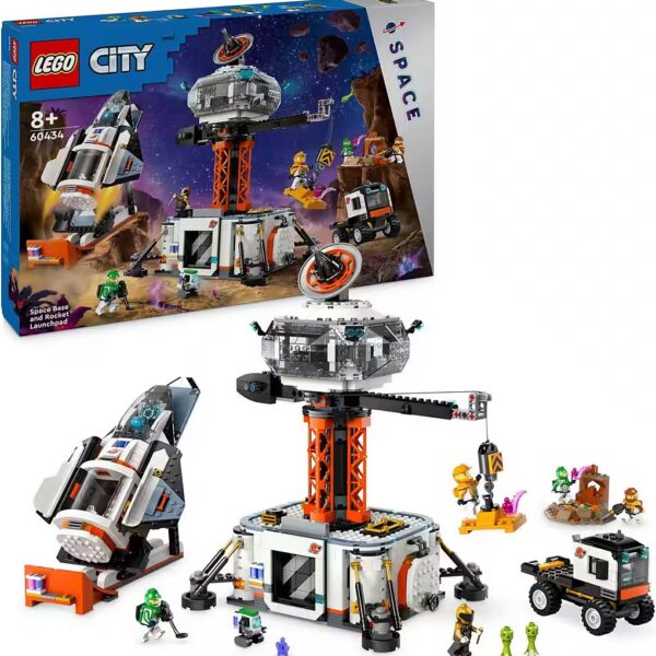 Space Base with Launch Pad (60434), LEGO City Construction Bricks (1422 pcs), Made in Europe