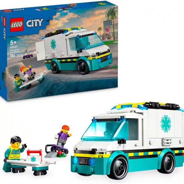 Ambulance (60451), LEGO City construction bricks (184 pcs), Made in Europe