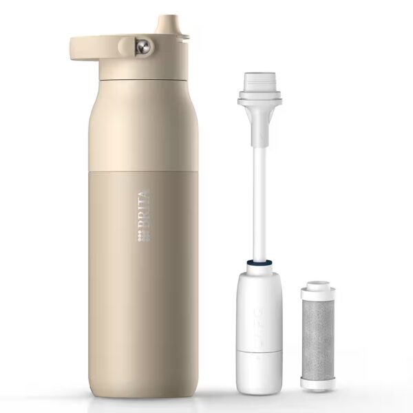 Drinking bottle BRITA LARQ Essential Filter Drinking bottle (1L) with straw Stainless steel water bottle with double wall insulation - keeps 24h cold