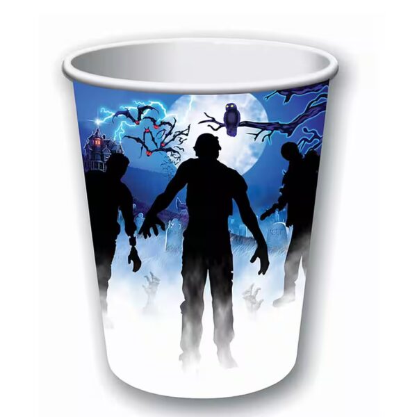 Disposable cup cardboard cup zombie 266 ml/8 pieces. 100% paper, cardboard