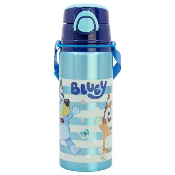 Bluey Aluminum Water Bottle 730ml with Straw & Carrying Strap