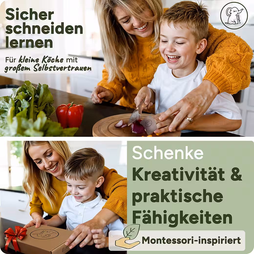 Children's chef's knife, kitchen knife, children's set including cutting board, peeler and finger protection - Image 2