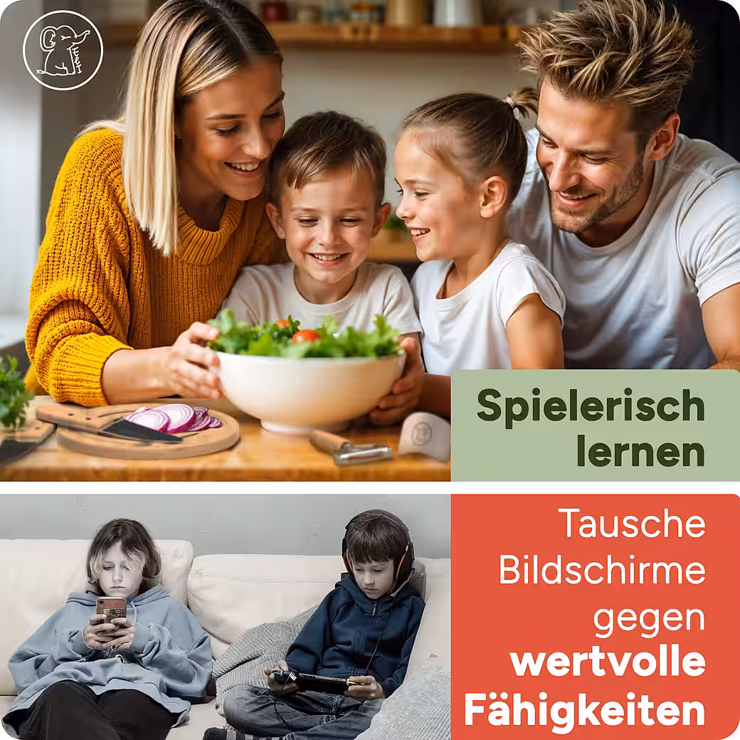 Children's chef's knife, kitchen knife, children's set including cutting board, peeler and finger protection - Image 3