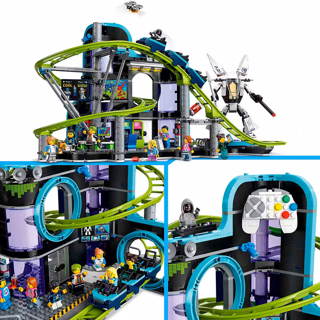 Roller coaster with robot mech (60421), LEGO City construction bricks (986 pcs), Made in Europe - Image 4