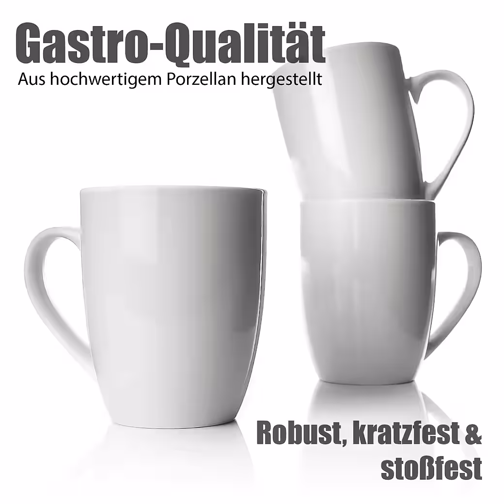 Set of 12 coffee mugs, 300 ml each, made of high-quality genuine porcelain - Image 4