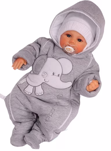 Snowsuit, pram suit, baby suit, baby overall, transitional overall in grey