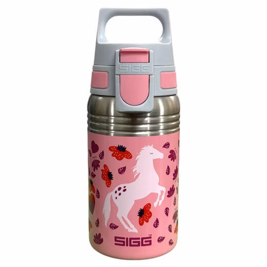 Children's Water Bottle 0.5L Horse Design Leakproof Water Bottle PINK