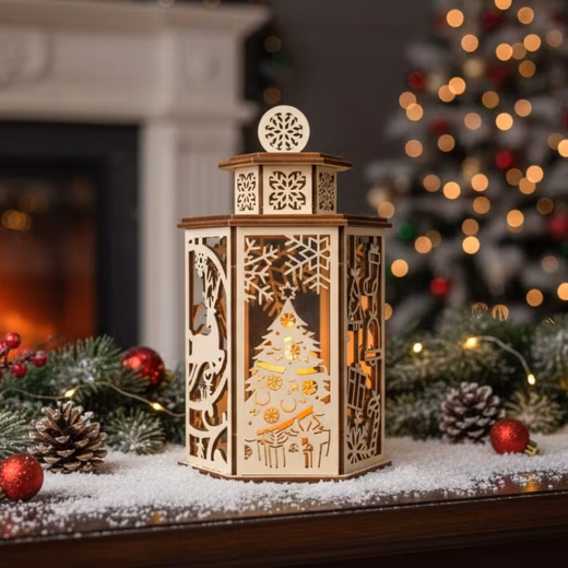 3D Puzzle MagicWooden Christmas Lantern Wooden Craft Kit 3D Puzzle - Image 3