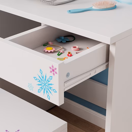 Snowflake dressing table, white, 55 cm with stool - Image 3