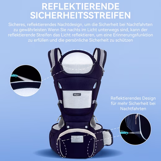 Baby carrier with removable hip seat (Breathable pure cotton, summer comfort carrier), for babies and toddlers aged 0-36 months - Image 2