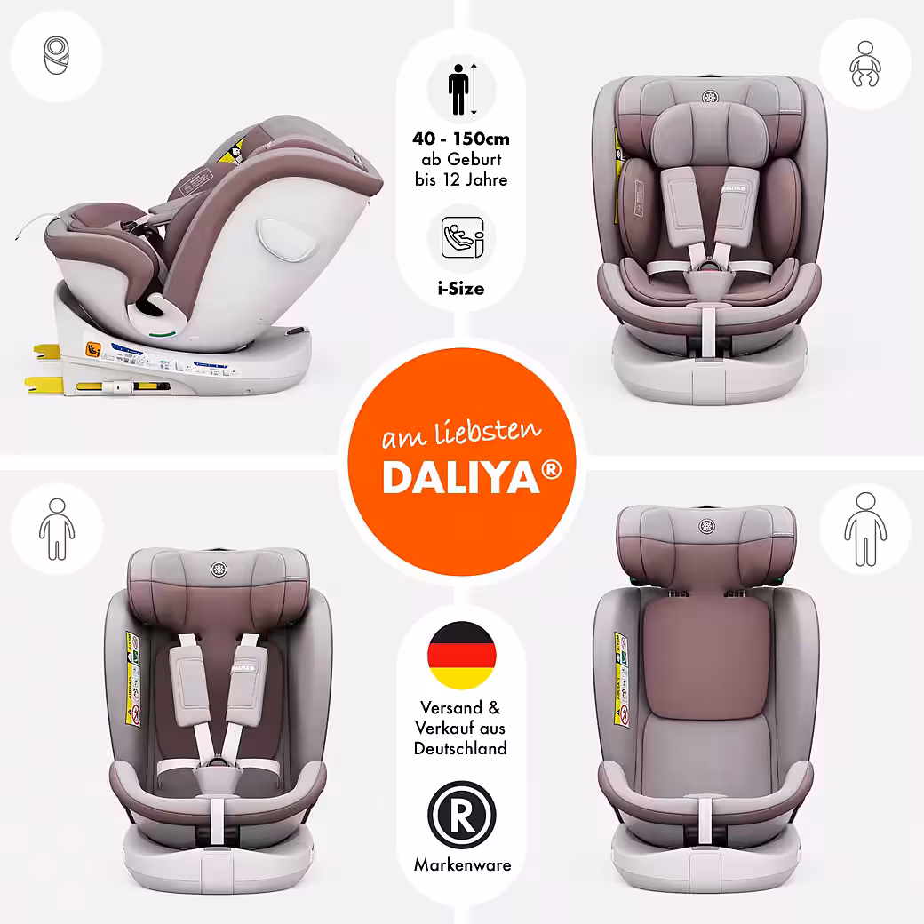 ROTAZIONE car seat, child seat, car seat, child car seat, baby carrier From birth to 12 years, from 40 cm to 150 cm, 8-stage seat tilt adjustment, height-adjustable headrest - Image 7