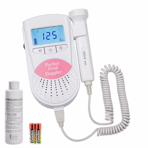 Baby monitor Sonoline B Fetal Doppler pink 3MHz +Gel+Batteries