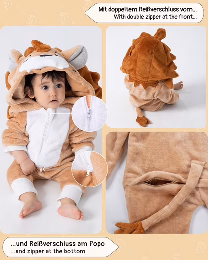 Romper Fluffy Lion Costume for Babies, Newborns, Carnival Carnival - Image 3