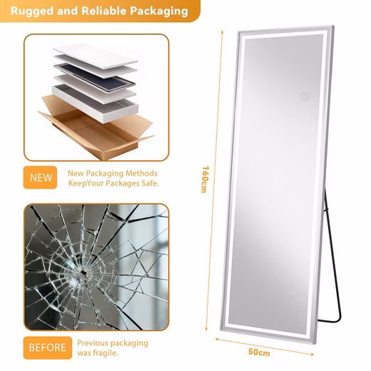 Full Length Mirror LED Full Length Mirror with Touch Light & 3 Color Temperatures - Image 3