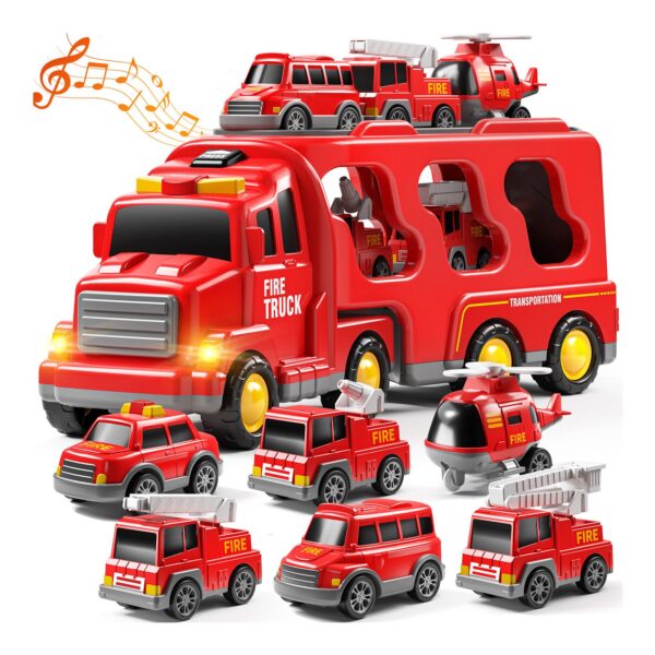 Toy Car 7 Pack Carrier Truck Transport City Vehicles Toy