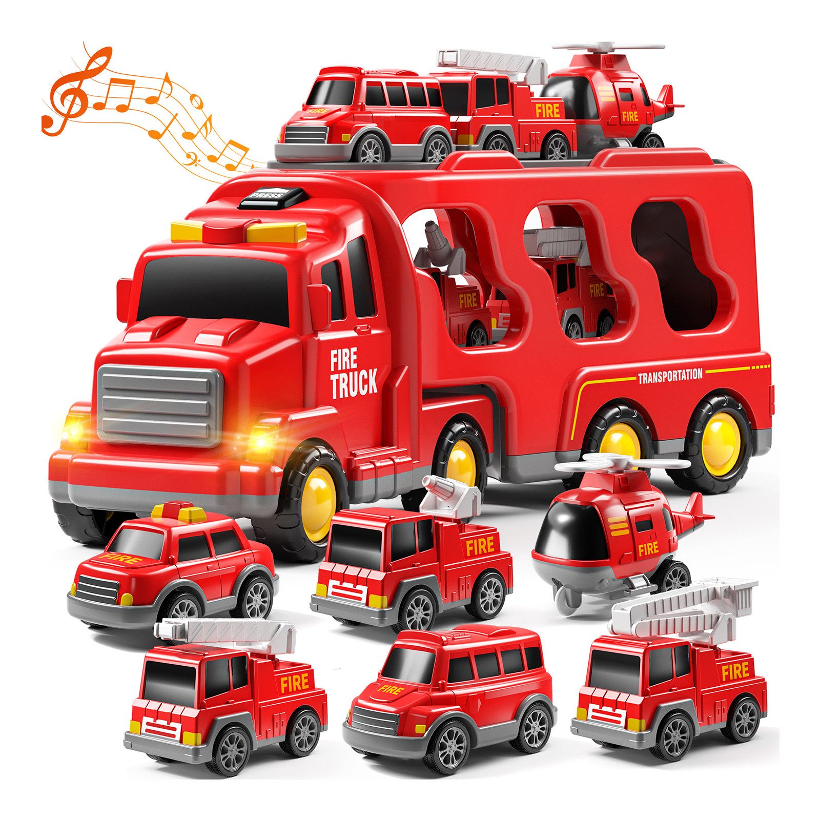 Toy Car 7 Pack Carrier Truck Transport City Vehicles Toy