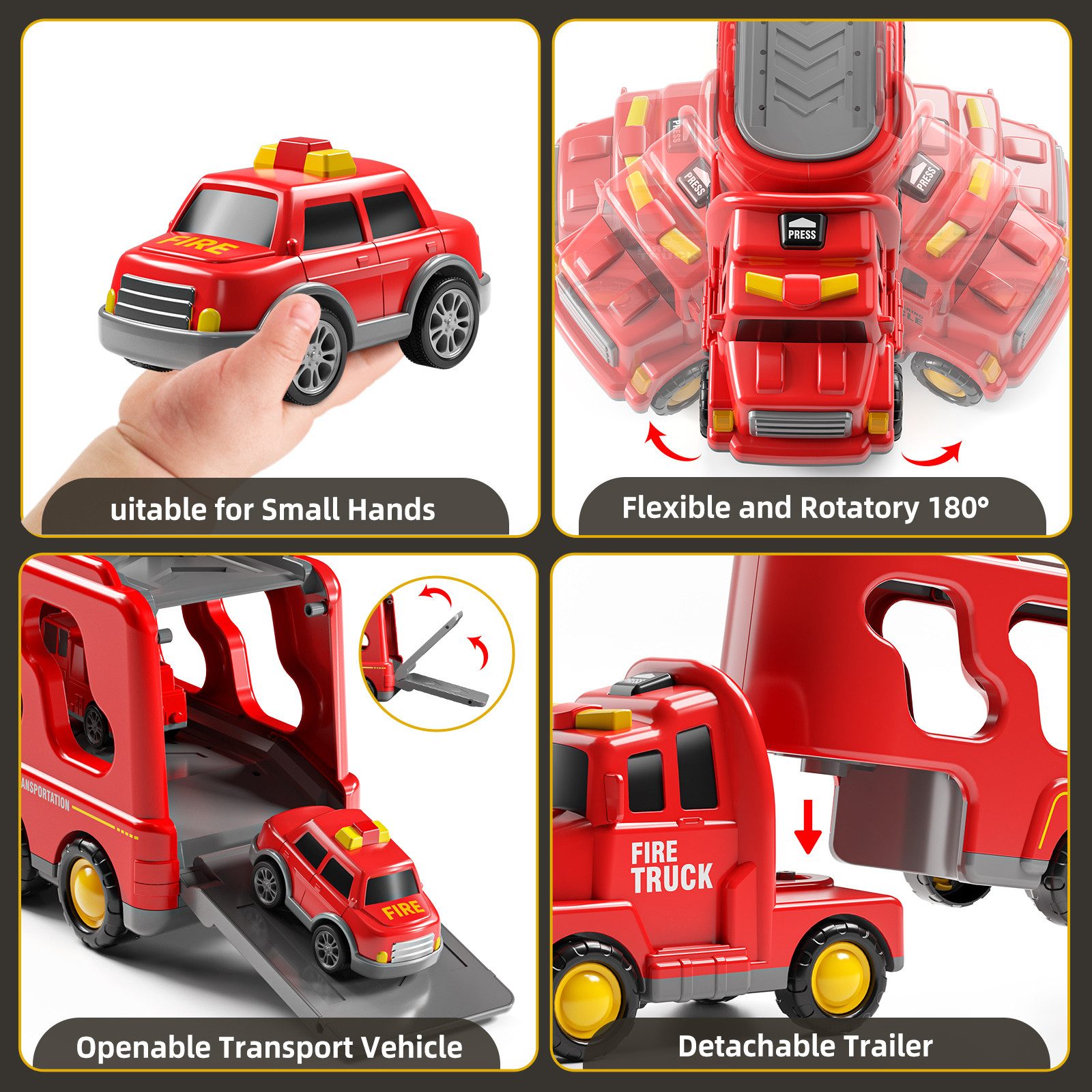 Toy Car 7 Pack Carrier Truck Transport City Vehicles Toy - Image 9